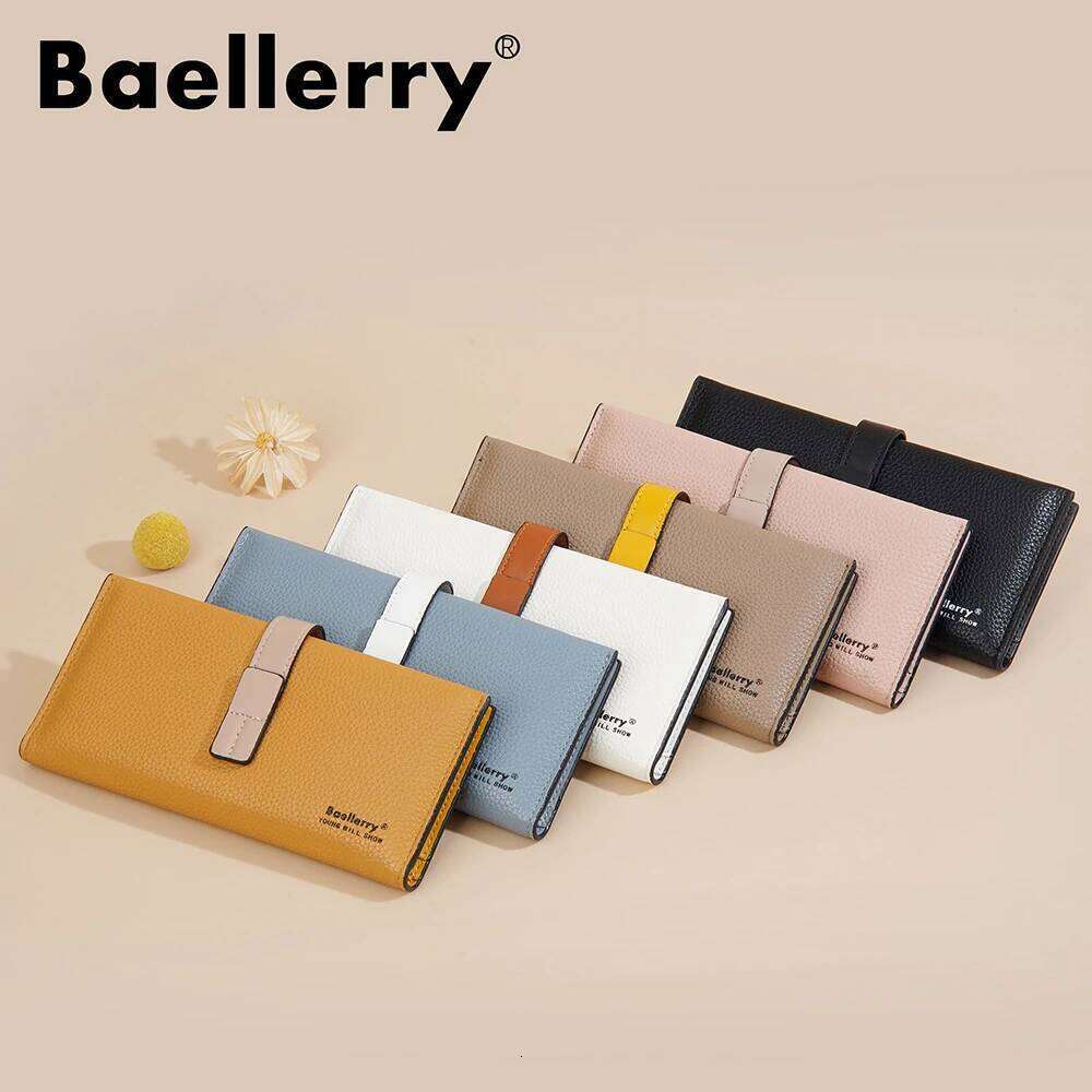 Elegant Women Long Zip Wallet Baellerry Large Capacity RFID Blocking Multi Card Holder Phone Case Clutch Purse C260304