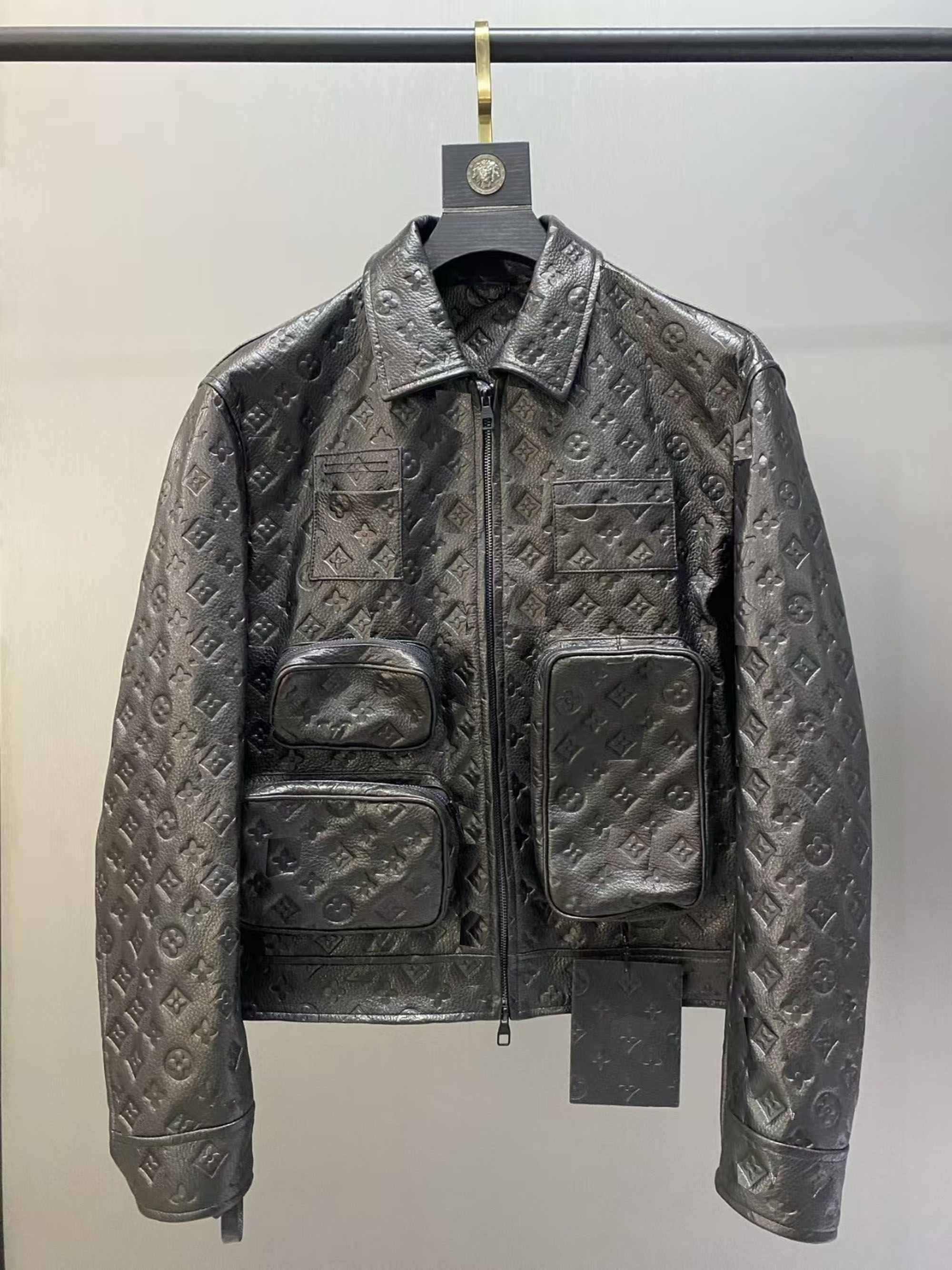 Black Mens Jackets Fur Leather Coats Pockets Denim Casual Jacket Shirts Wind Coat Thicks Outwears Man Tops Jackets Zippers Windbreaker Asian S-3XL