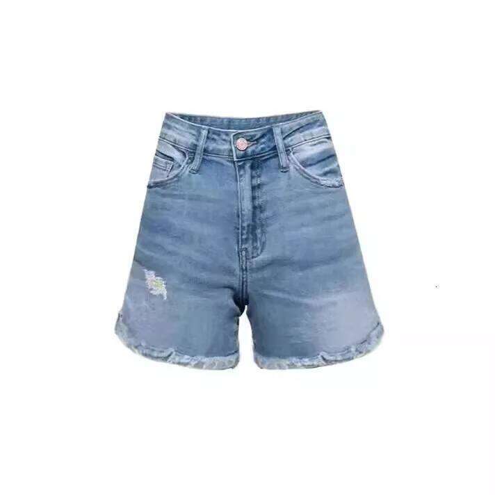 Shorts Women Casual Hole Denims Solid Slim Fit Distressed Washed Straight Short Pants Lady Spliced Jeans 2025 Streetwear XJ260305