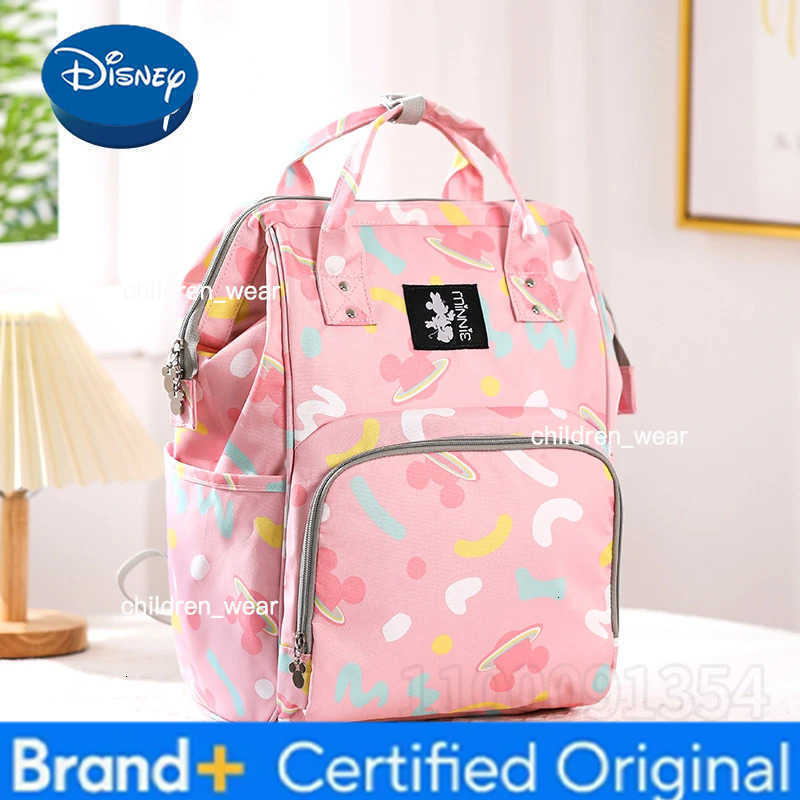 Disney Mickey New Diaper Bag Backpack Cartoon Cute Baby Diaper Bag Backpack Multifunctional Fashion Baby Bag Large Capacity H260305