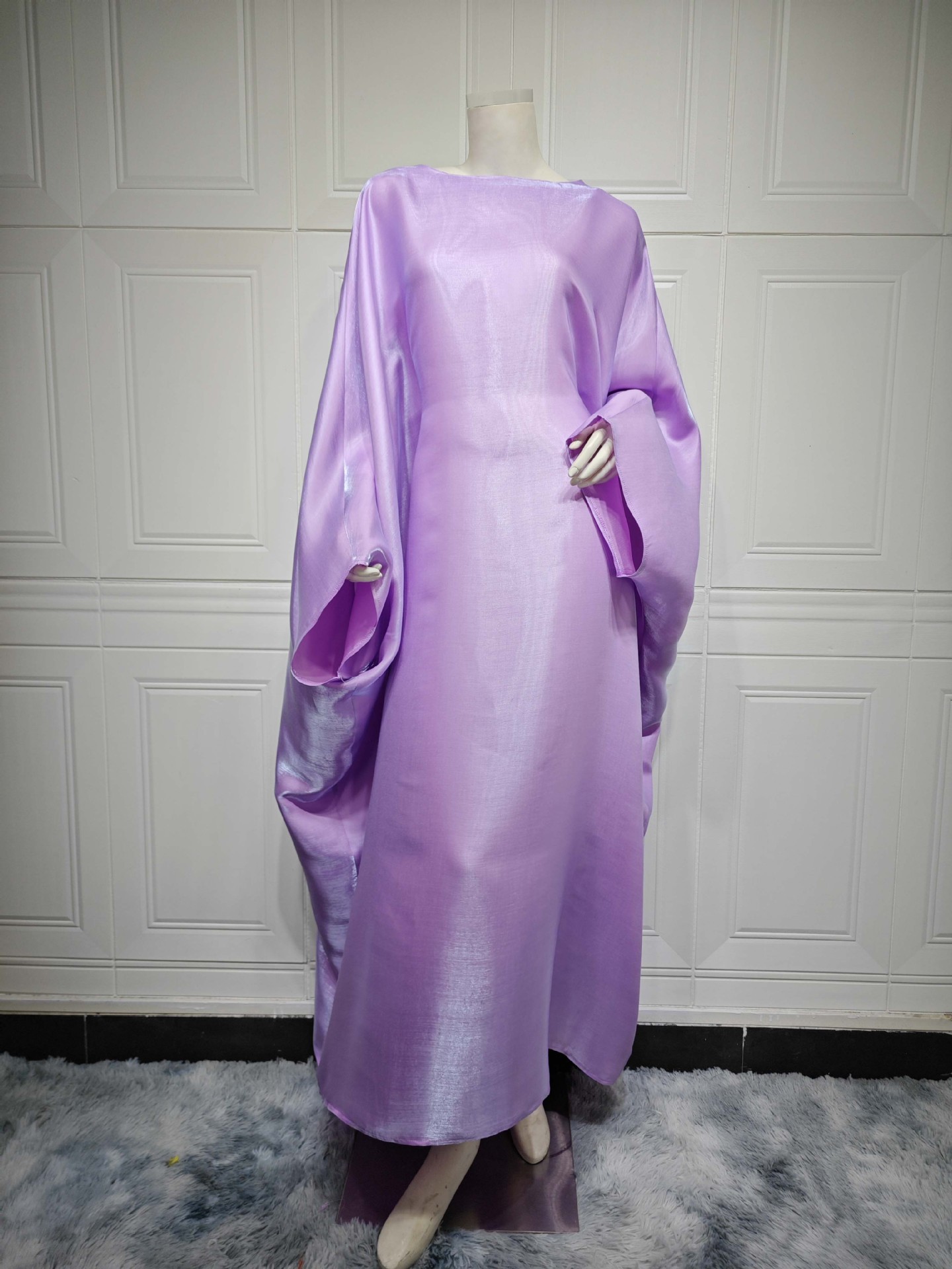 Ethnic Clothing Muslim Kaftan Dress Shiny Batwing Satin Maxi Abaya Dubai Luxury 2026 Abaya For Women Islam Caftan Marocain Femme Long Robes