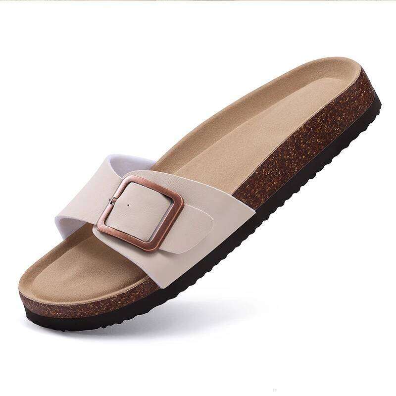Kidmi Women Sllippers New Indoor With A Metal Buckle PVC Material Comfortable Beach Slippers Breathable Women's Sandals