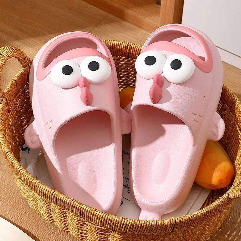 Funny Cartoon Indoor Bathroom Slippers For Women Men Summer House Shoes Soft EVA Anti-slip Couples Home Shower Beach Slides