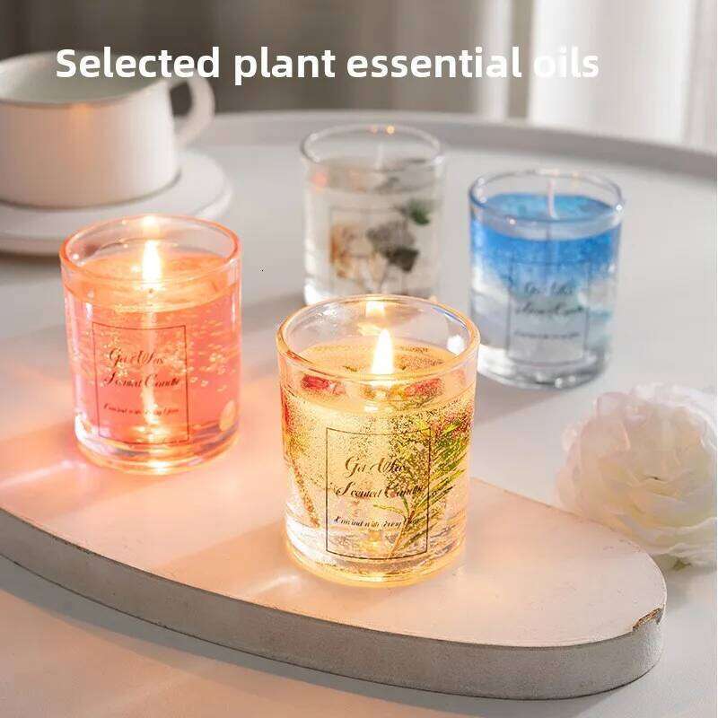 1 PCS 100g Dried Flower Seashell Scented Jelly Wax Candle for Birthday Home Aromatherapy W260304 W260305