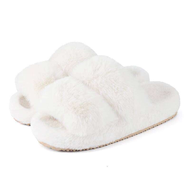Kidmi PoP Classic Fuzzy Fluffy Winter Women Indoor Short Plush House Slippers Antiskid Flat Lady Slipper