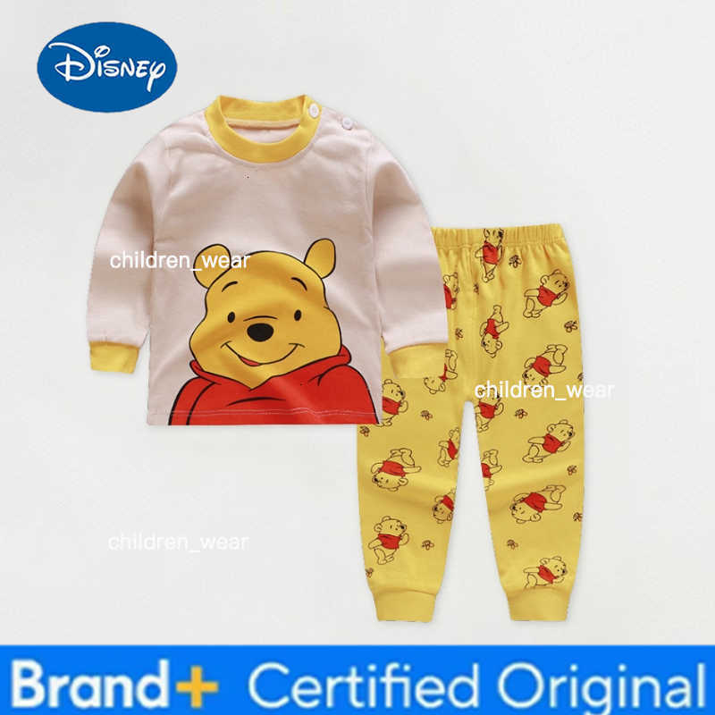 Disney 0-4 Age Baby Underwear Suit Printed Cartoon Cute Minnie Girls Long Sleeved Set Pajamas Autumn Clothing Kids Home Clothes Outfits H260305