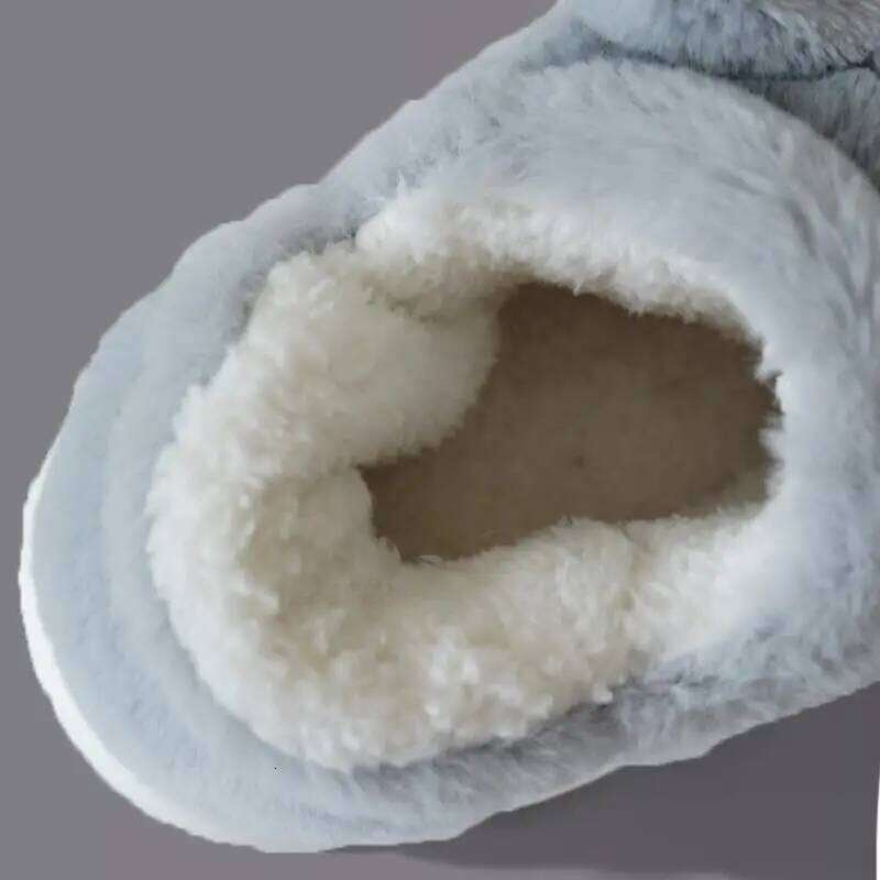 Women Indoor Cotton Slippers Cute Cartoon Dog Winter Warm Shoes Couples Home Floor Slides Anti-slip Female Male House Footwear