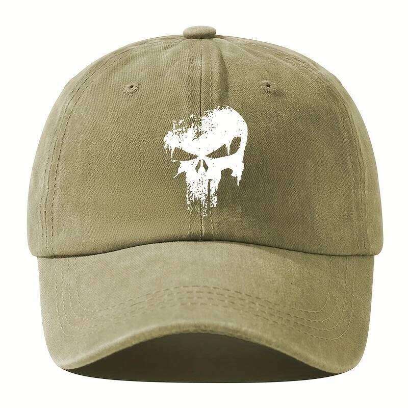 Fashion printing skull baseball outdoor sun protection, cycling duckbill cap, vacation camping, travel, leisure occasions Y260304