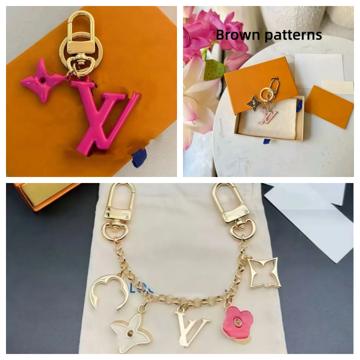 Designer Letters bag charm luxury keychain gold color keyrings Women Buckle jewelry bag charms Pendant Exquisite Gift pink digit pendant Lovers Car Key chains 5A