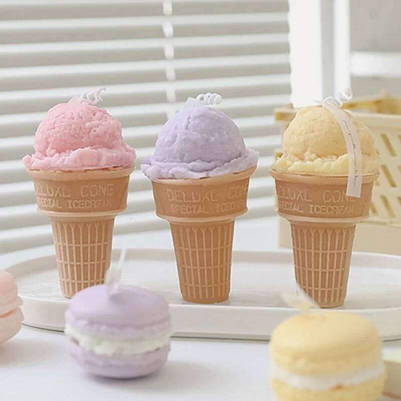 Ins Style Ice Cream Handmade Scented Soy Wax Candle for Aromatherapy Wedding Birthday Candles Party Home Decoration W260304 W260305