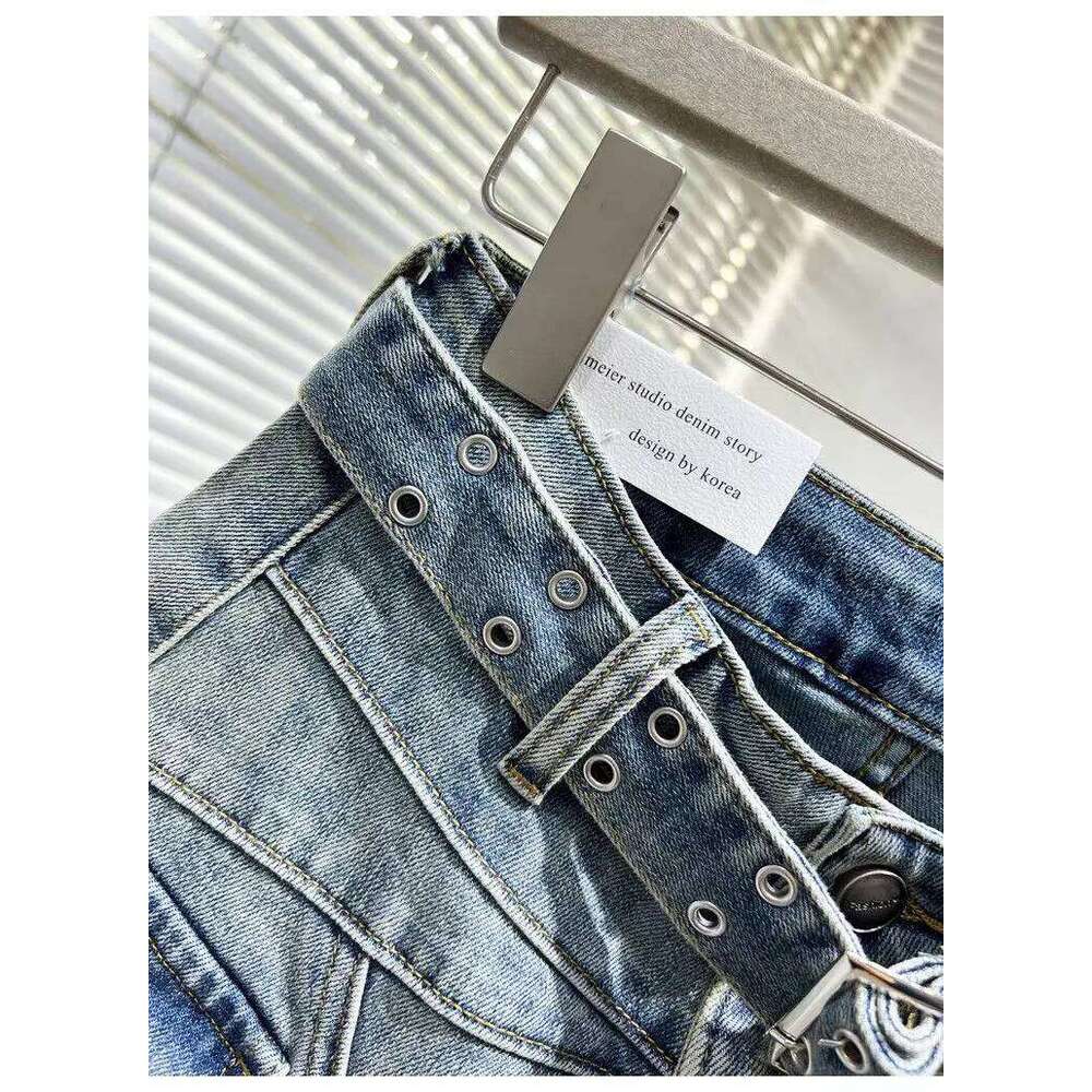 Design Splicing Retro Tooling Denim Women 2026 New High Waist Spice Girl Loose Jean Shorts with Pockets XJ260305