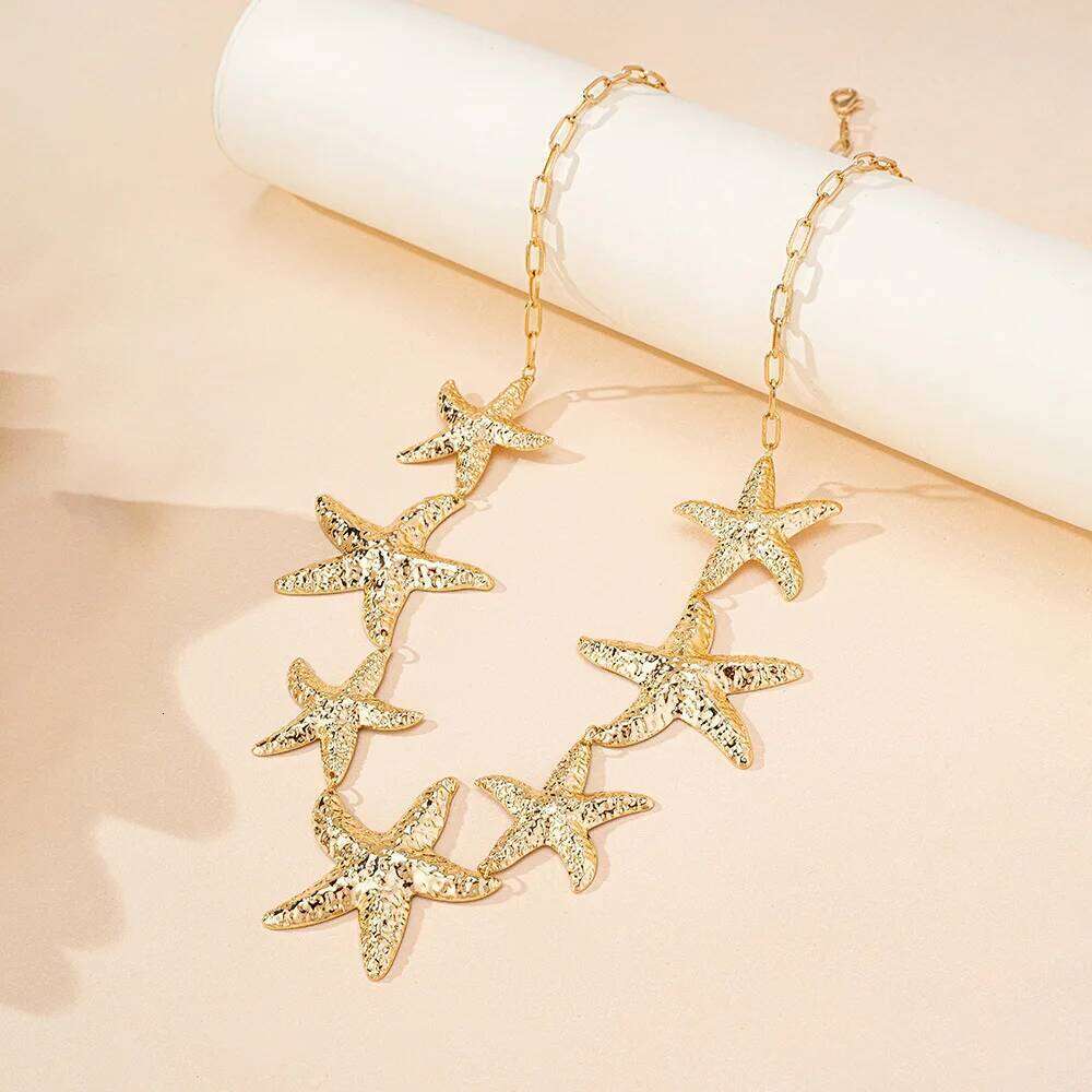 Trendy Sexy Beach Gold Color Metal Starfish Waist Women's Ocean Vacation Style Belly Chain Body Jewelry S260304