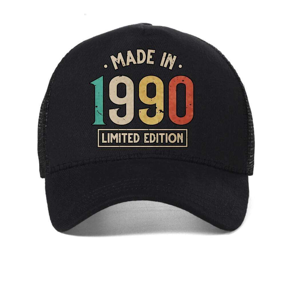 Retro Made in 1990 29th Birthday Gift 29 Yrs Mens baseball cap Fashion Casual mesh trucker caps Hip Hop Adjustable Visor hat Y260304