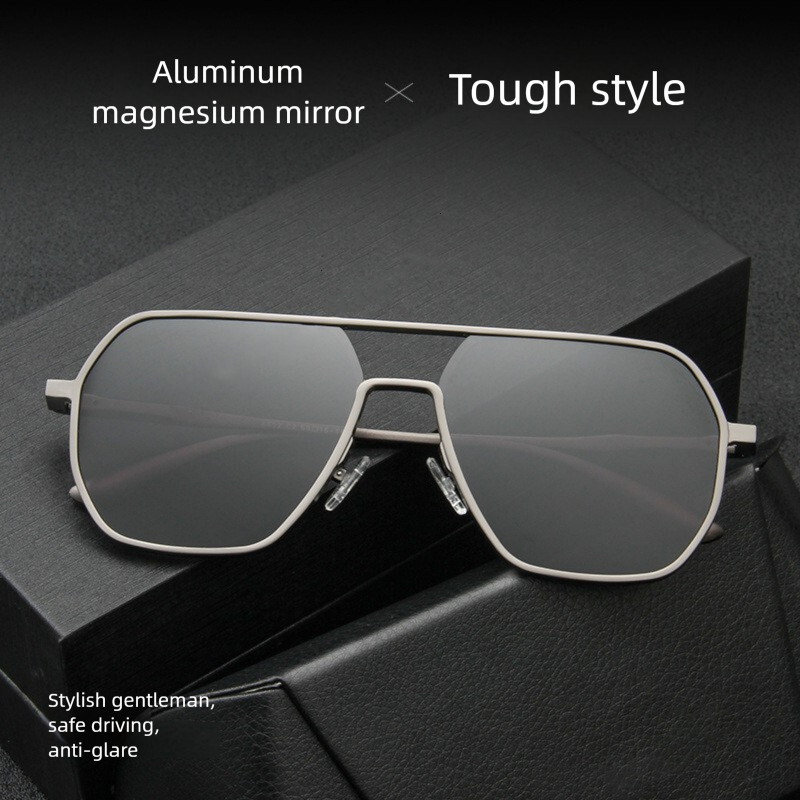 2026 New Designer Luxury Brand Aluminum Magnesium Polarized Sunglasses UV400 Day And Night Color Changing Glasses Outdoor Driving Men's Sunglasses High-end Feel