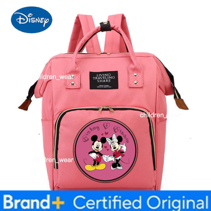 Disney Mickey Minnie Mouse Backpack Stylish Student Large Capacity Waterproof Schoolbag Cute Cartoon Pattern Travel Bag Kid Gift H260305