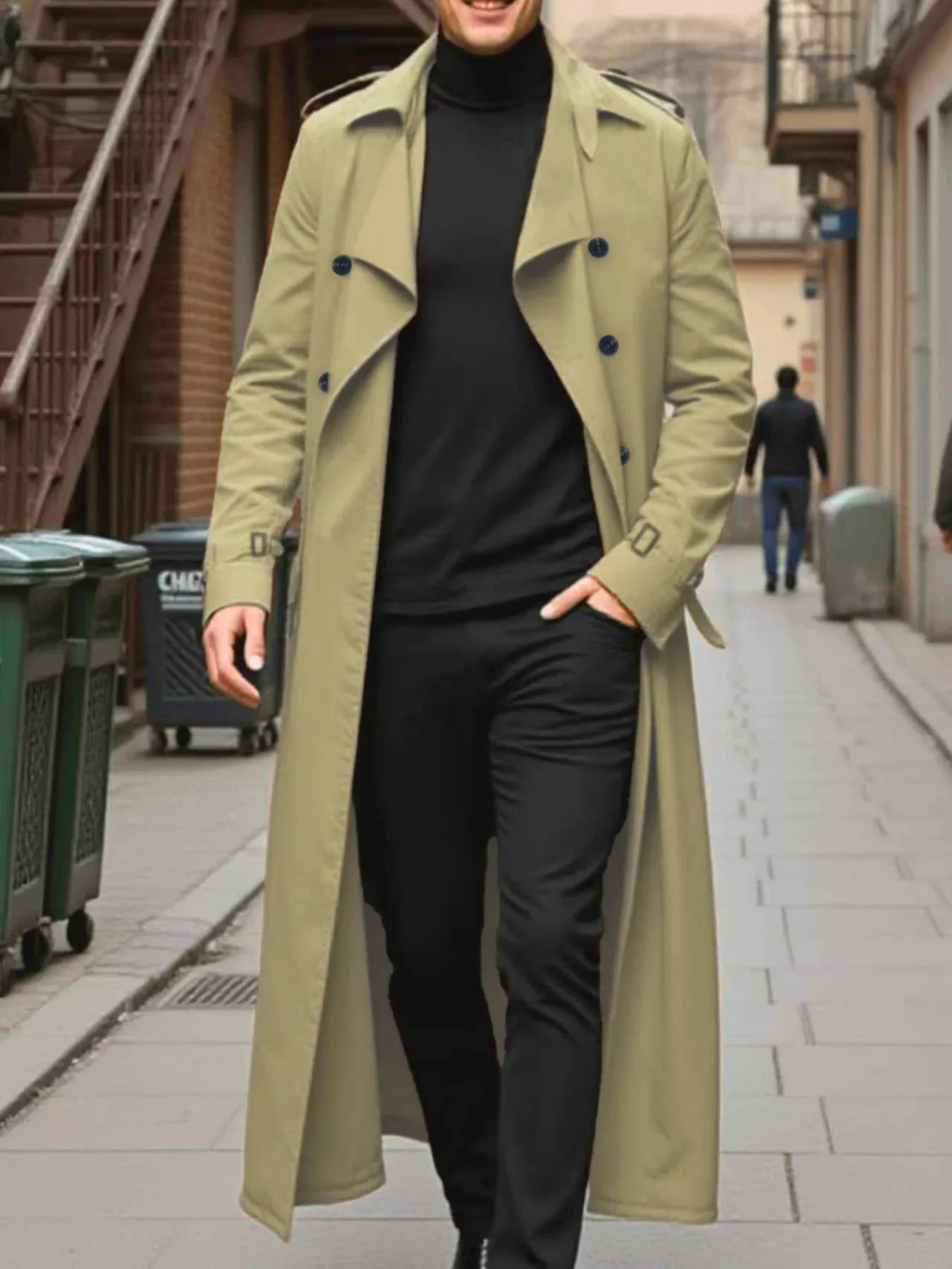 Mens Fashion Long Trench Coat For Autumn Exquisite Buttons Business Casual Style European And American XLong Trend With Belt 260302