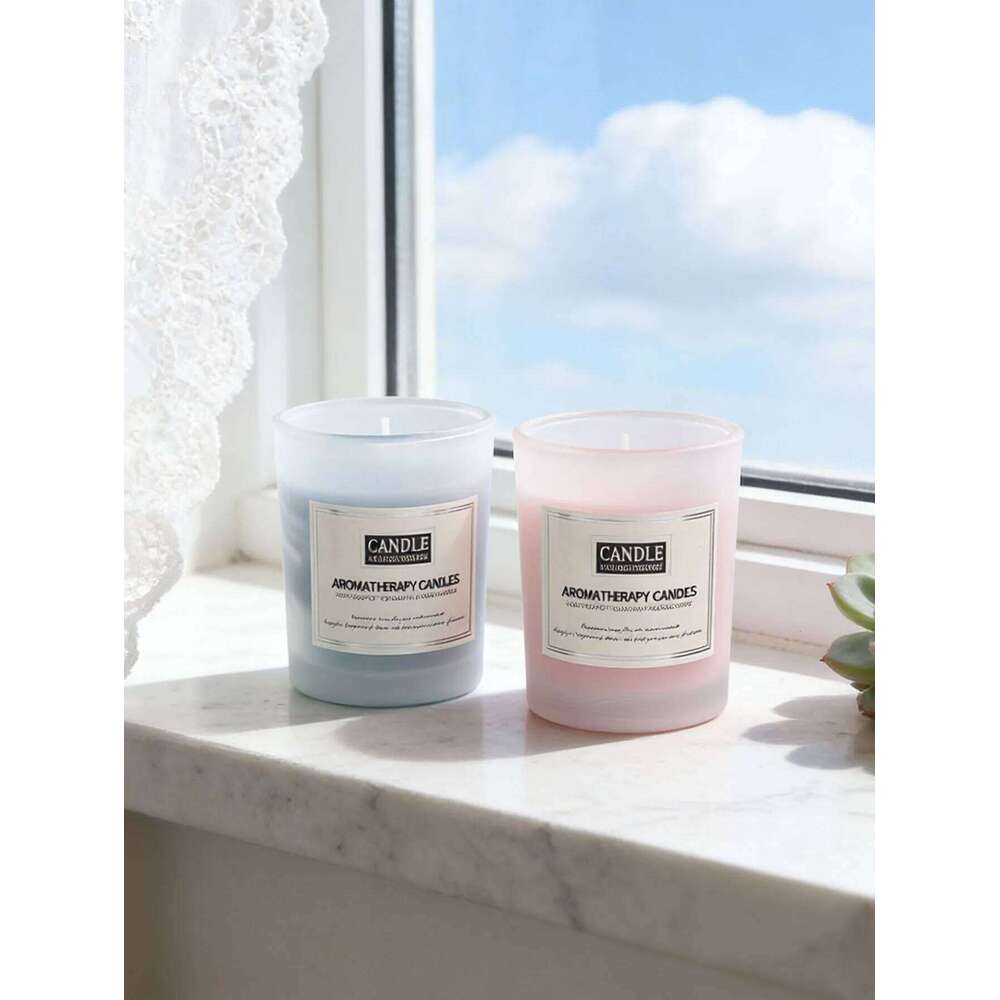Coloured frosted glass scented candle, creative home fragrance gift, smokeless candle decoration W260304 W260305