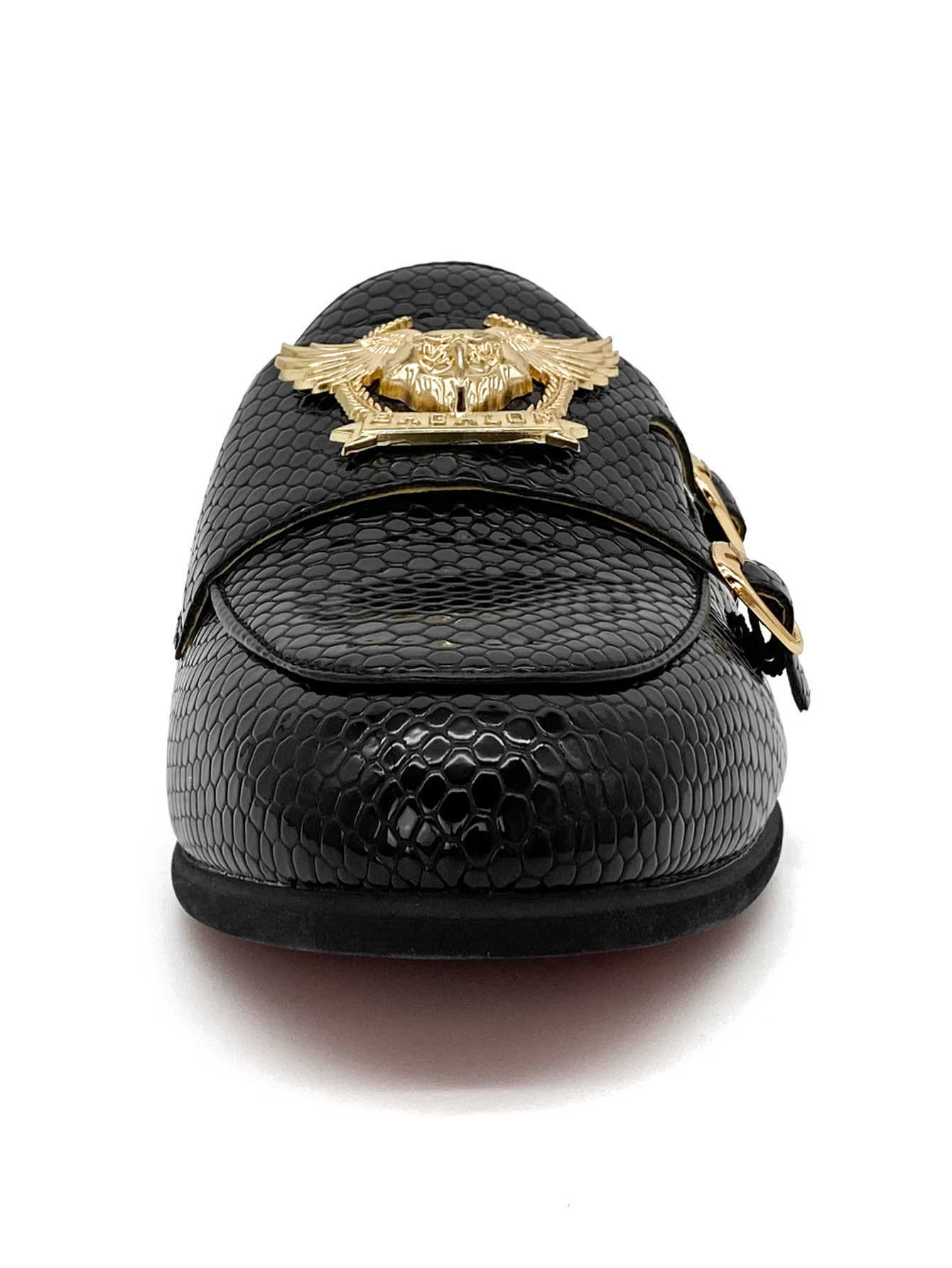Dress Shoes Lace Up Shallow Flat-bottomed Cut Shoes Sandals Mid Black Shoes Leather Slippers Red Bottom Flat-bottomed Heels