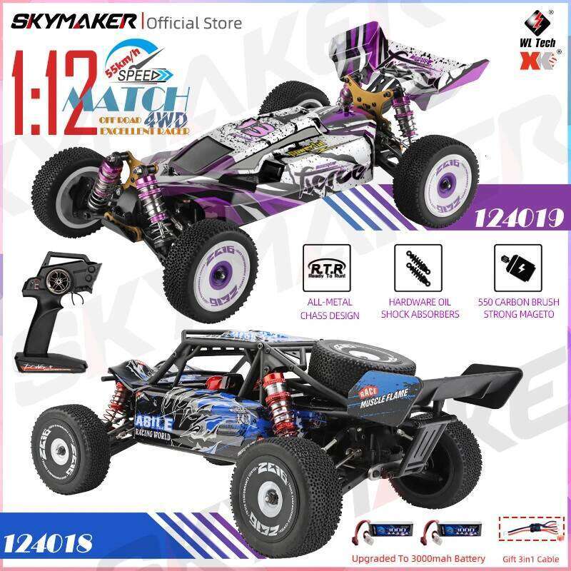 WLtoys 124018 124019 2.4G Racing RC 55KM/H 4WD Electric High Speed Off-Road Drift Remote Control Car Toys for Children Gift Z260304