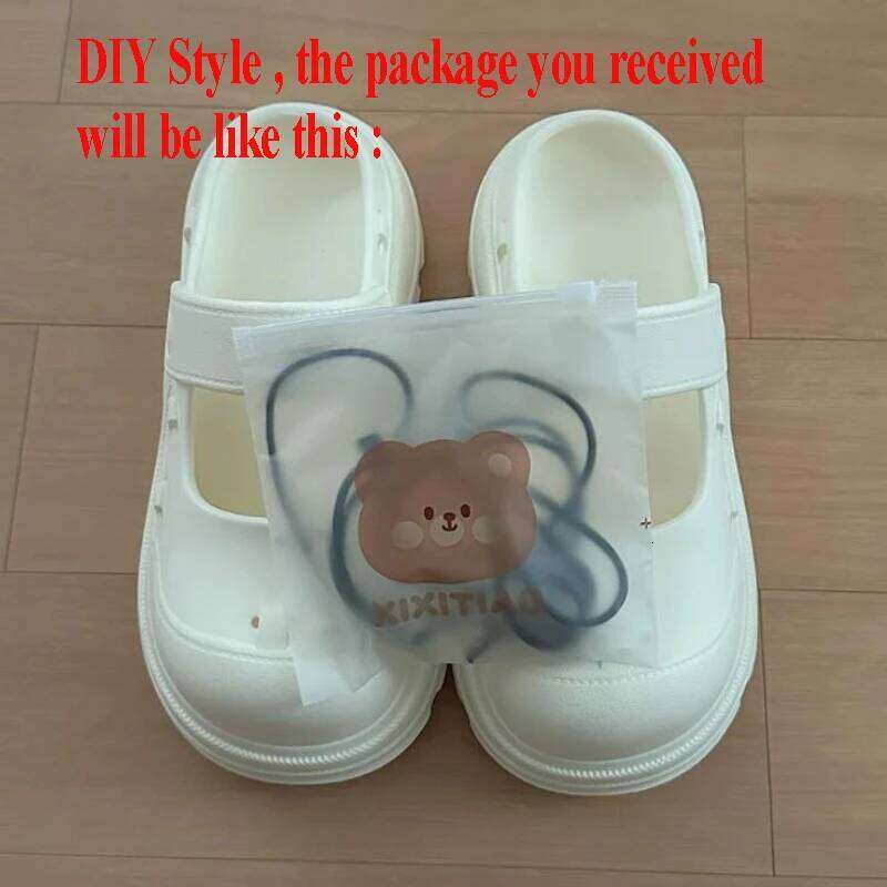 Street Platform Slippers For Woman Summer Shoes DIY Lace-up Style Fashion Clogs Soft EVA Anti-slip Female Leisure Sandals