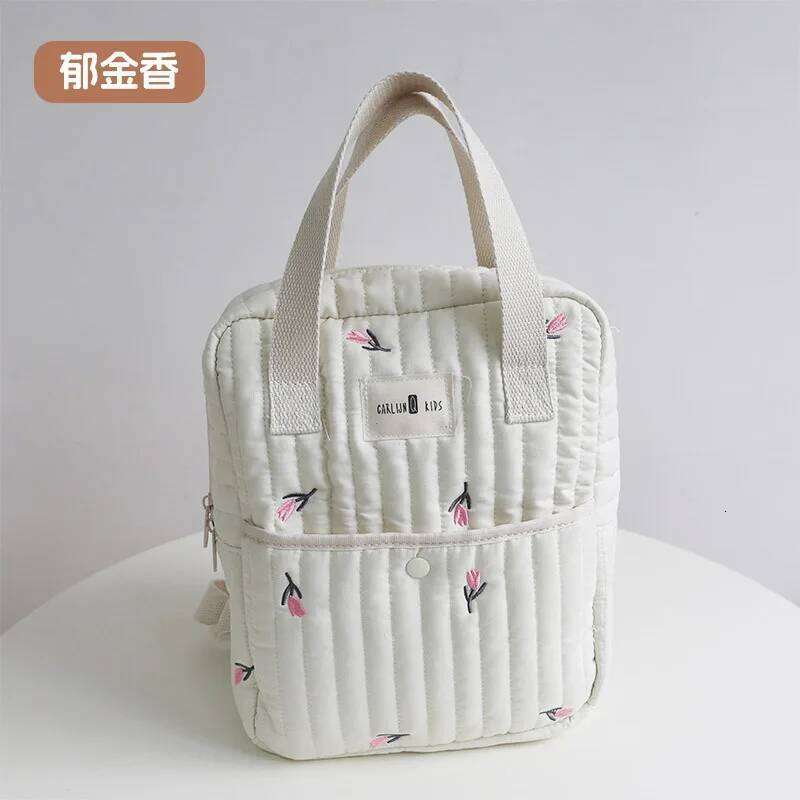 Ins Korean Embroidered Bear Mommy Multi-functional Outdoor Lightweight Handbag Storage Diaper White Travel Bag Z260304