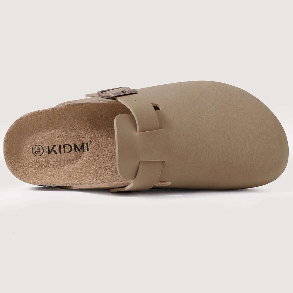 Kidmi Summer Cork Classic Clogs For Women Mules Fashion Leather Outdoor Soft Beach Slippers