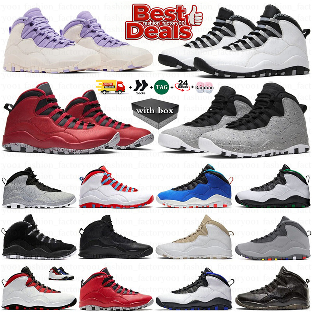 With Box 10 10s Mens Basketball Shoes Steel Grey Cement Black Seattle White Drake Orlando Men Outdoor trainers Sports Sneakers