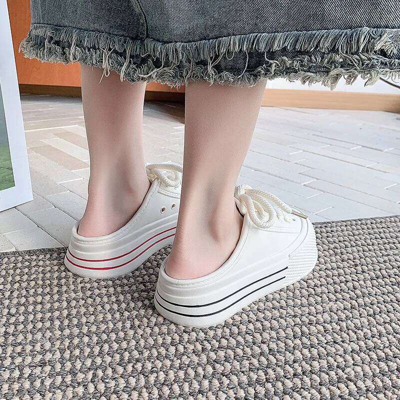 Women Fashion Clogs Lace-up Platform Slippers Summer Shoes Soft EVA Anti-slip Female Beach Street Slides Thick Sole Sandals