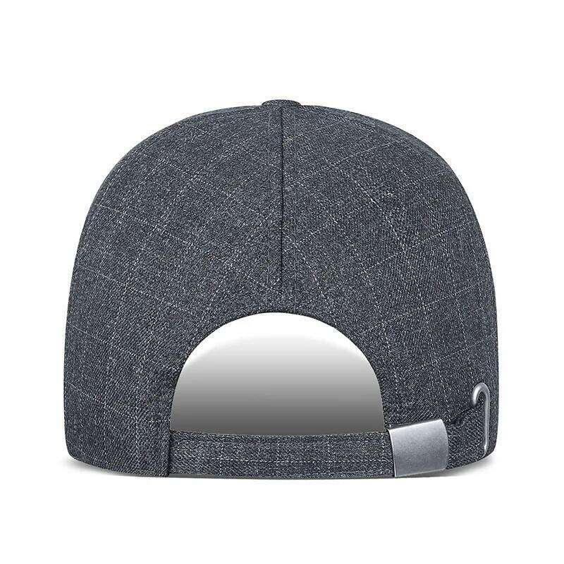 Autumn Winter Cotton Men's Super Soft Baseball Grid Windproof Warm Lining For Middle-Aged And Elderly Duckbill Cap Y260304