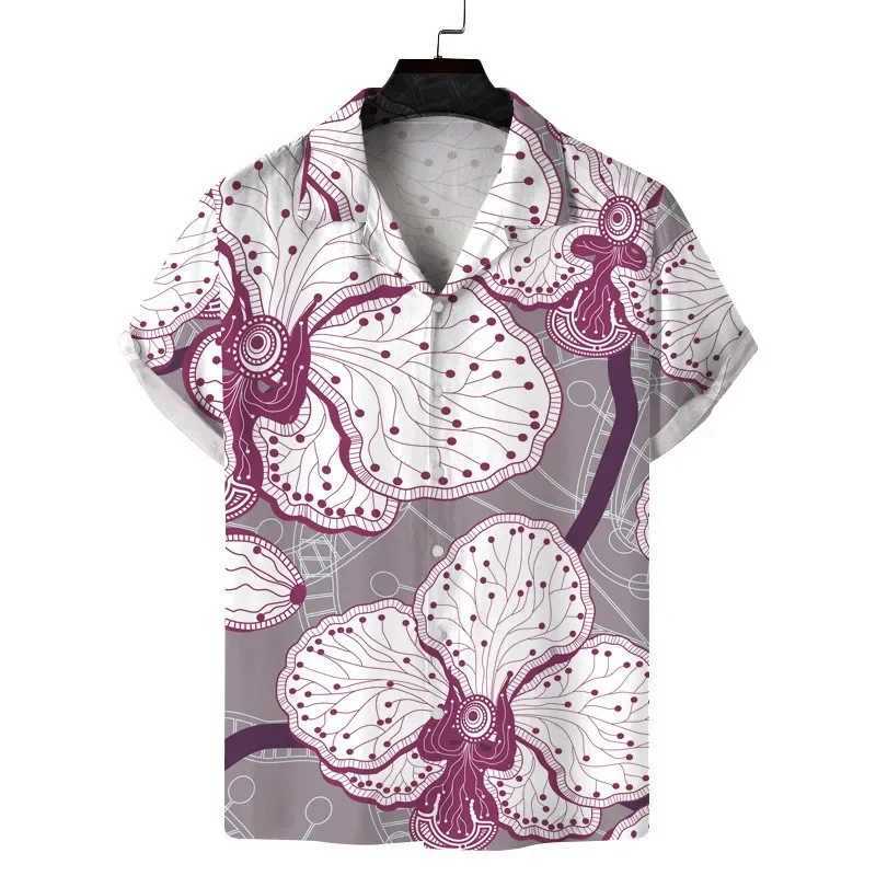 Summer Collar Short Sleeved Hawaiian Short Sleeved Mens Clothing M260305