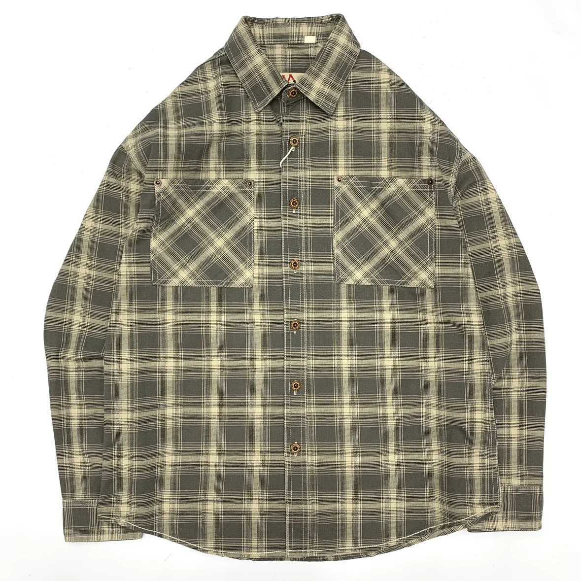 100 Cotton Retro Plaid Shirt Mens Loose Casual Long Sleeve Shirt M260305