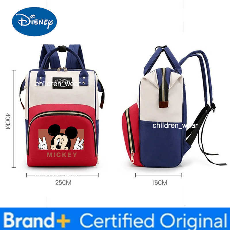 Disney Mickey Mouse Backpack Women Cute Cartoon School Bag Waterproof Canvas Travel Bag for Teen Girls Casual Shoulder Bag H260305