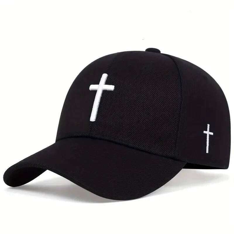 1pc autumn and winter casual simple hip hop faith cross embroidery baseball cap, Halloween party fashion accessory, sunshade lig Y260304