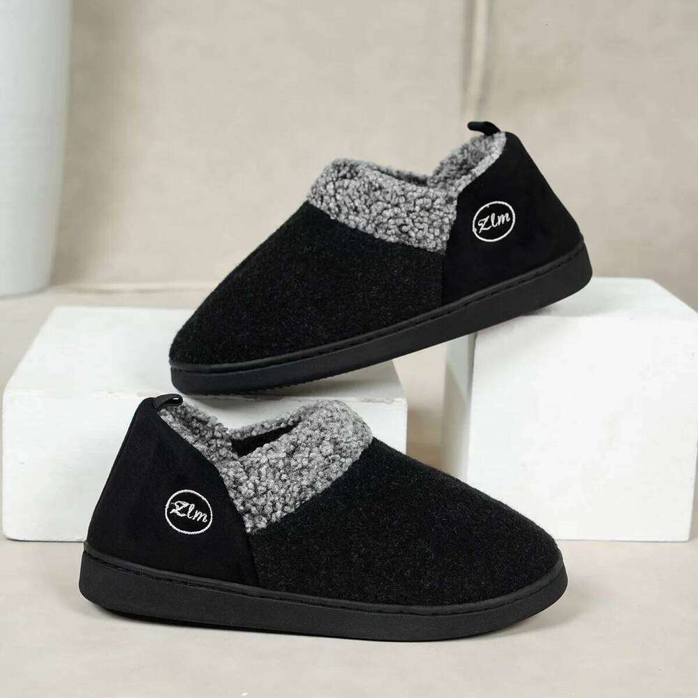 Kidmi Winter Fur Loafers Antiskid Outdoor Warm Cotton Soft Fleece Fuzzy Women Shoes Indoor Cozy House Slippers