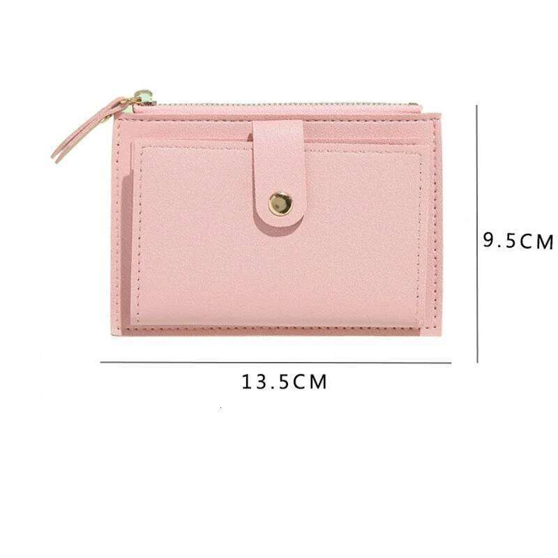 Women PU Leather Female Purse Mini Solid Multi-Cards Holder Coin Short Wallets Slim Small Wallet Zipper Hasp C260304