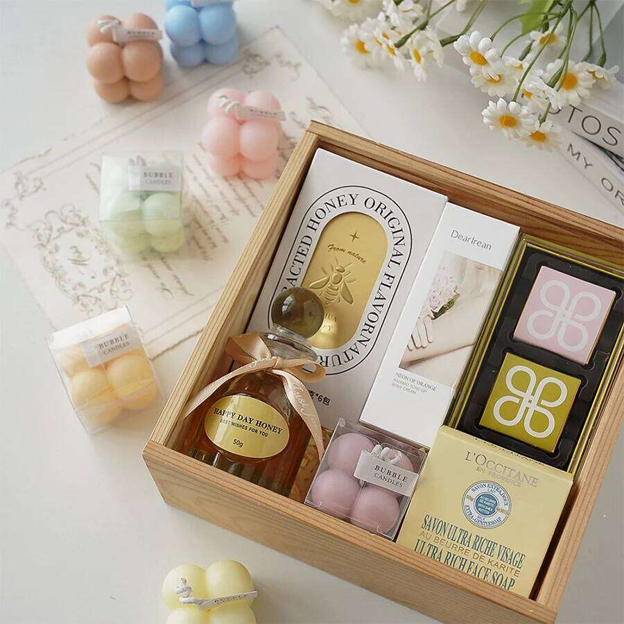 1pc Wholesale Rubik's Cube Aromatherapy Happy Birthday Gift Handmade Bubble Shape Beautiful Scented Candles W260304 W260305