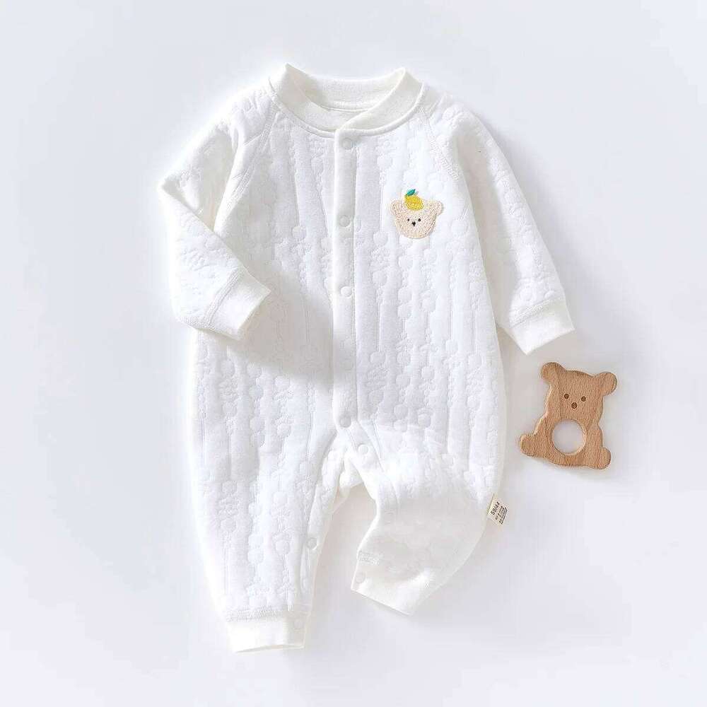 AYNIGIELL Baby Autumn Winter Warm Sleepwear Pure Cotton Clothes 0-18 Months Newborn Boys and Girls Jumpsuit Z260304