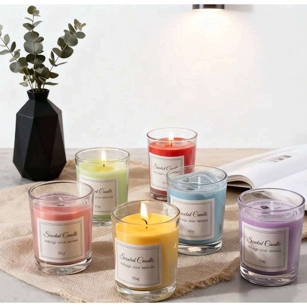 2026 NEW Premium Box Glass Handmade Soy Wax Smokeless Creative Aromatherapy Candle Companion Gift W260304 W260305