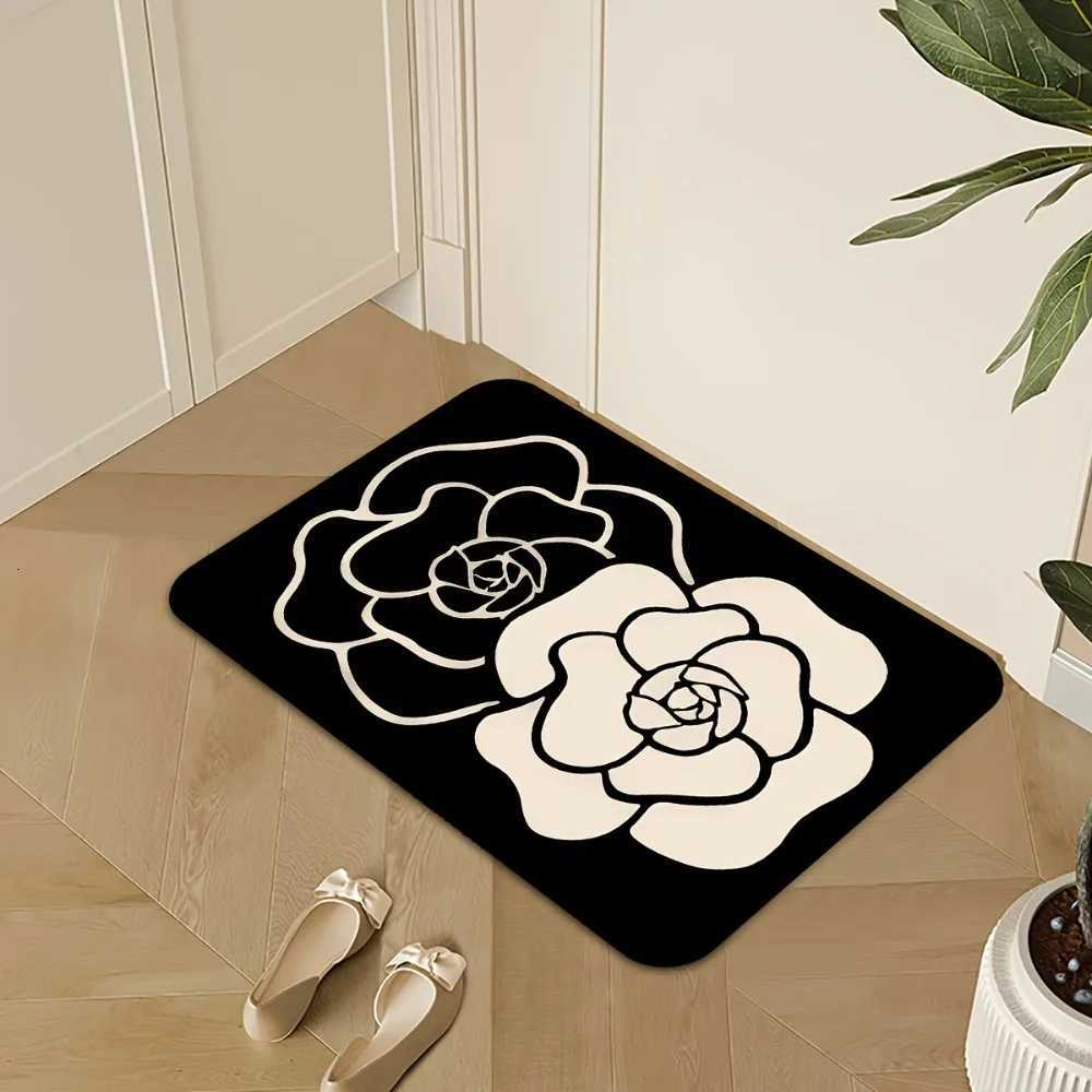 Elegant Camellia Pattern Soft Non-Slip Area Rug for Kitchen Dining Room Bedroom Home DecorT260305
