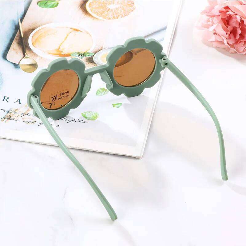 2-10 Years Children Sunglasses Flower Round Cute Kids Sun Glasses for Boys Girls UV400 Protection Baby Lovely Candy Eyeglass Z260305