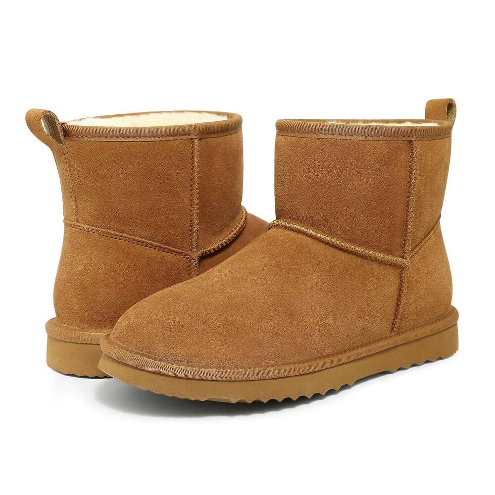 Kidmi Suede Plush Shoes Winter Snow Warm Nonslip Mini Cashmere Fuzzy Ankle Women House Cottons Boots