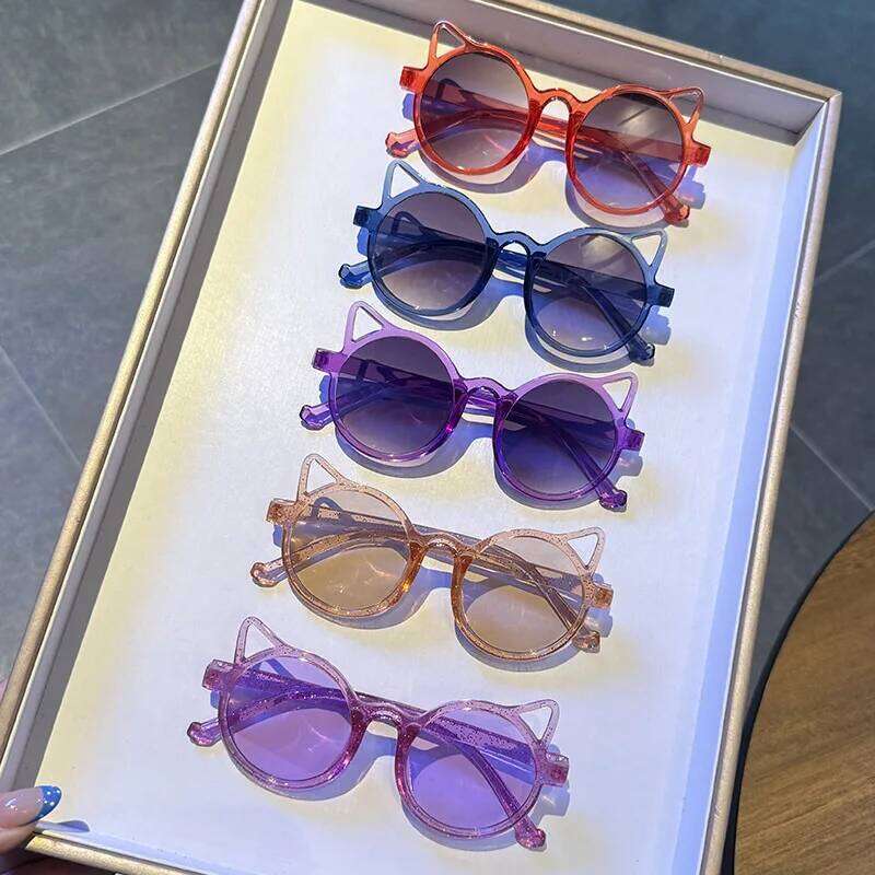 Girls Boys Cute Animal Cartoon Ears Outdoor Sun Children Lovely Vintage Sunglasses Protection Classic Kids Z260305