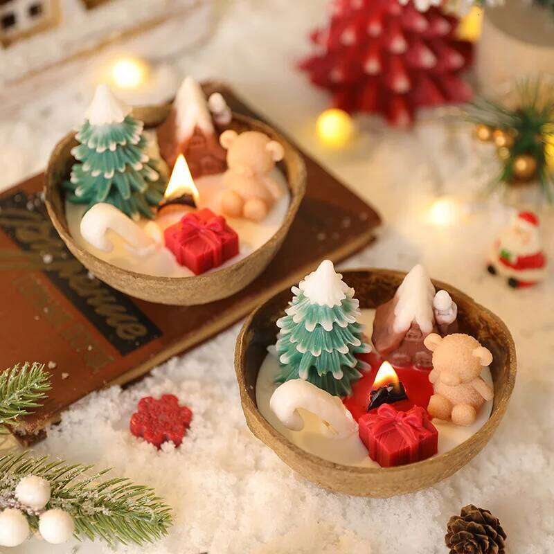 Tree Bowl Candle, Scented Home Candles in Coconut Jar, Christmas Decoration 2025 W260304 W260305