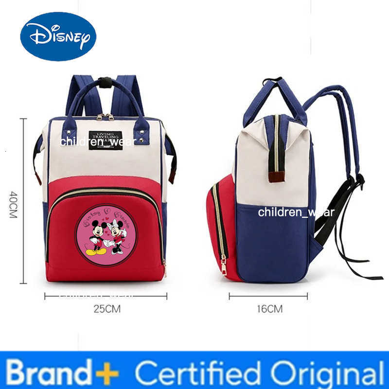 Disney Mickey Minnie Mouse Backpack Stylish Student Large Capacity Waterproof Schoolbag Cute Cartoon Pattern Travel Bag Kid Gift H260305