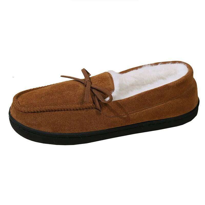 Kidmi Women's Cotton Anti-slip and Wear-resistant Closed-toe Outdoor Winter Warm Shoes New Couple Casual Slippers