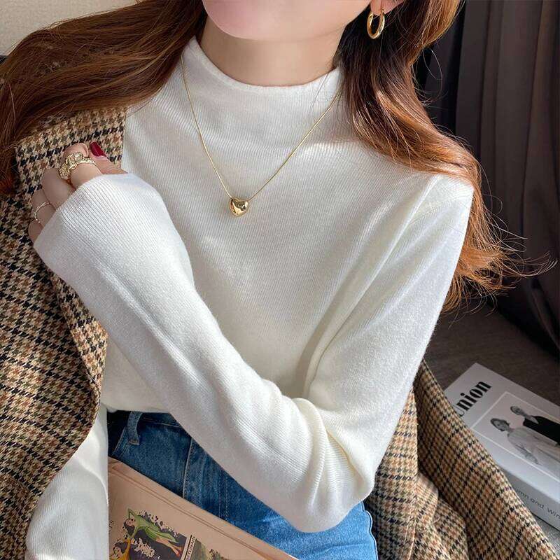 Autumn Winter Pullovers Turtleneck Fashion Slim Tops Women Long Sleeve Bottoming Knitted Sweater XJ260305