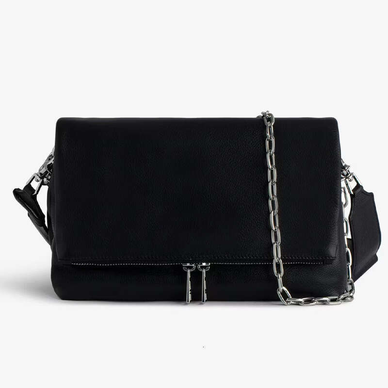 Black Embroidered Double-Layer Women's Shoulder New Fashion Handbag Crossbody Luxurious Design Vintage Envelope Bag