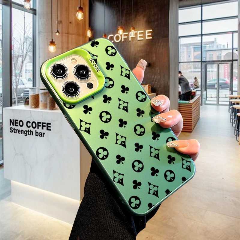 Gradient Pink Laser Poker Monogram Case For iPhone 17 AIR 16 15 14 13 Pro 12 11 Pro XS X XR Max | Hard PC + TPU Shockproof CoverT260305