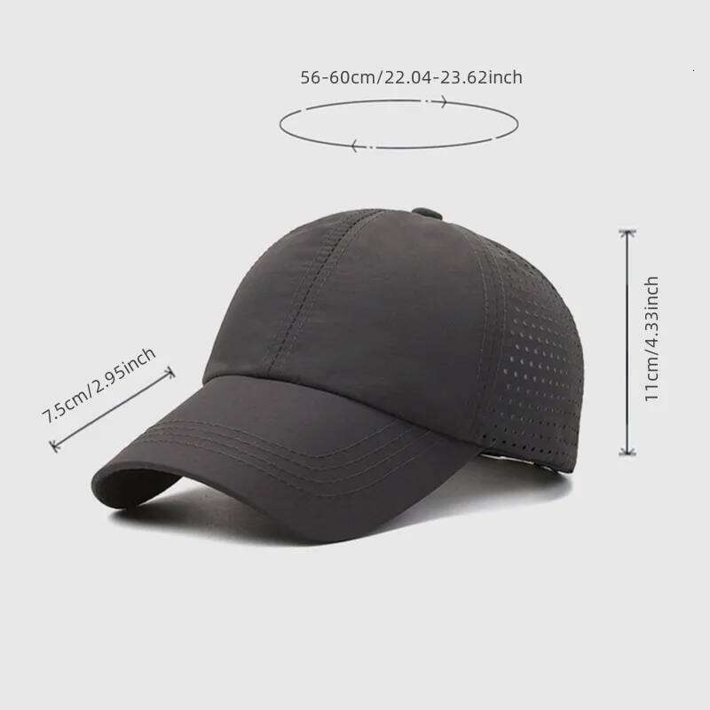 Summer Outdoor Black Sports Dry Fit Baseball Caps Breathable Mesh Hiking Hunting Solid Color Adjustable Fitted Cap Y260304