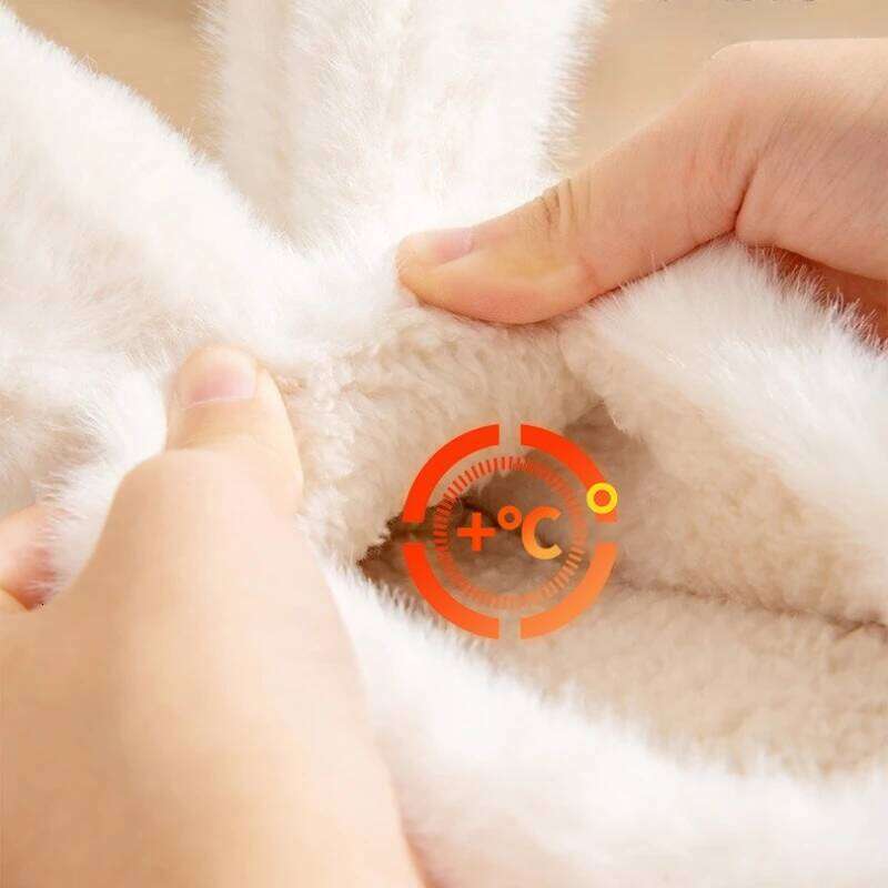 Women Indoor Fluffy Slippers Thick Sole Autumn Winter House Platform Shoes Warm Faux Fur Anti-slip Female Home Cotton Slipper
